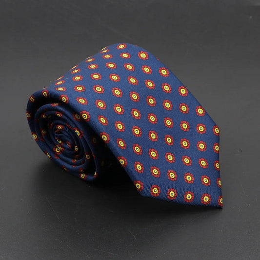 Sirmione · corbata estilo italiano azul, roja y amarilla