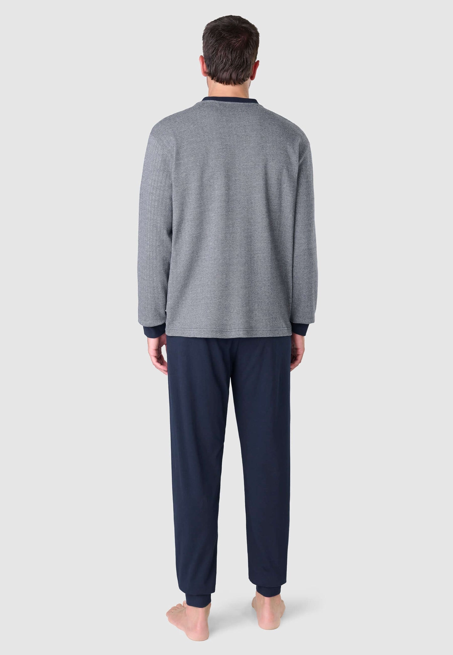 Pijama Hombre Invierno Premium Tapeta Algodón Punto - Azul 55022_22