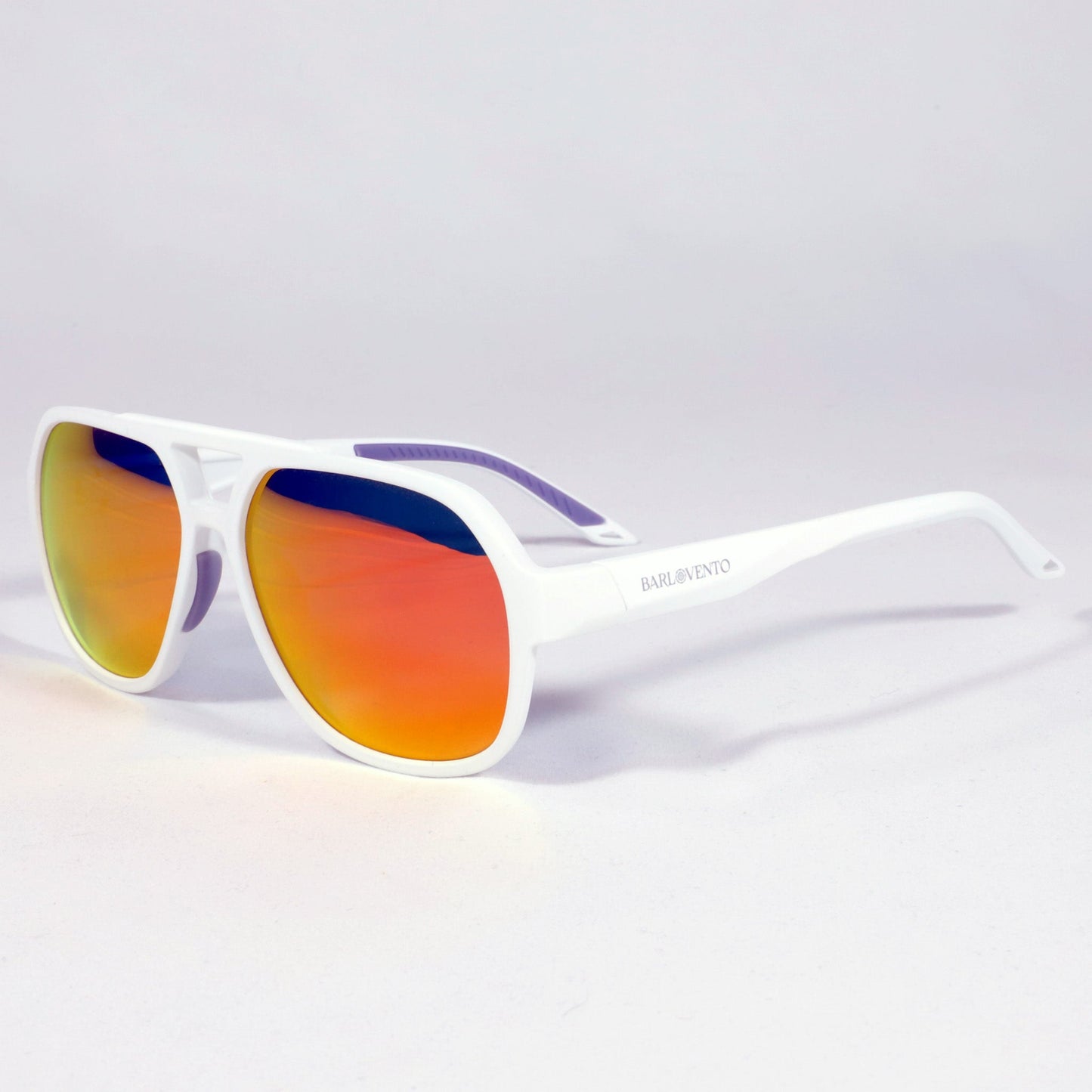Tabarca · gafas de sol de goma blanca con lentes de espejo naranja UV400