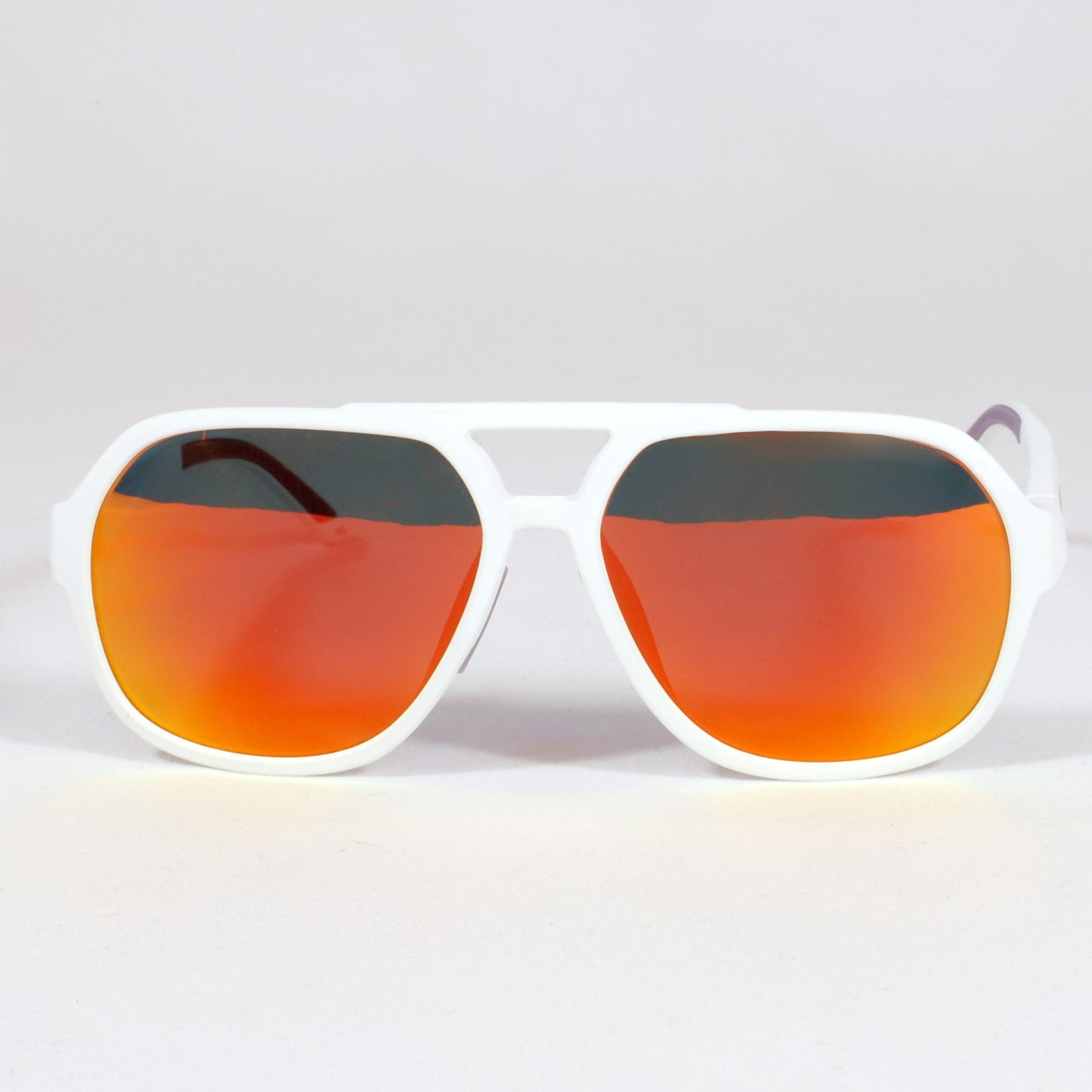 Tabarca · gafas de sol de goma blanca con lentes de espejo naranja UV400