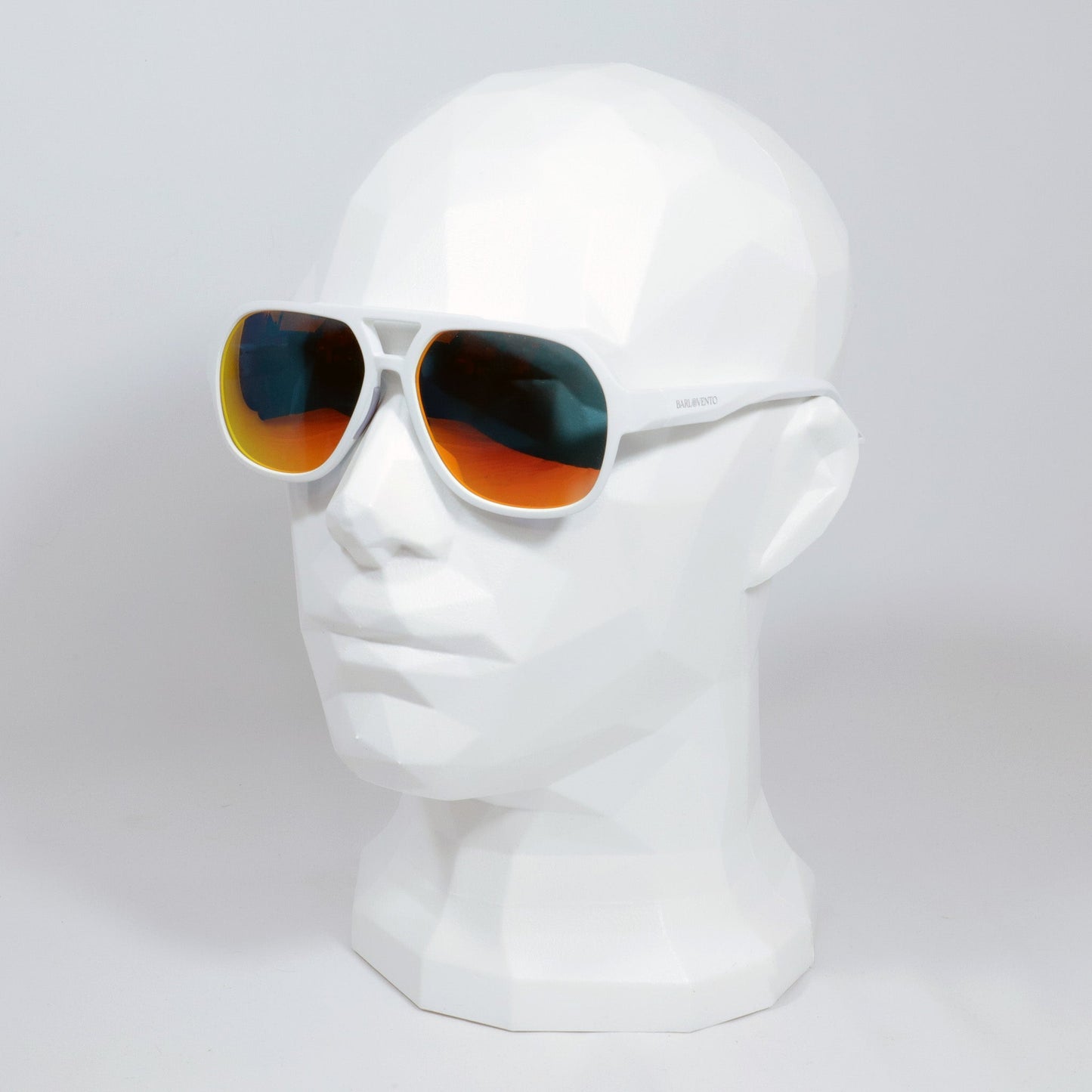 Tabarca · gafas de sol de goma blanca con lentes de espejo naranja UV400