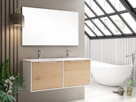 Mueble de Baño Completo 120 cm Blanco con cajones espaciosos