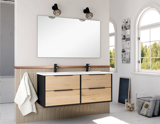 mueble de baño de 120 cm barato negro Bathme Two