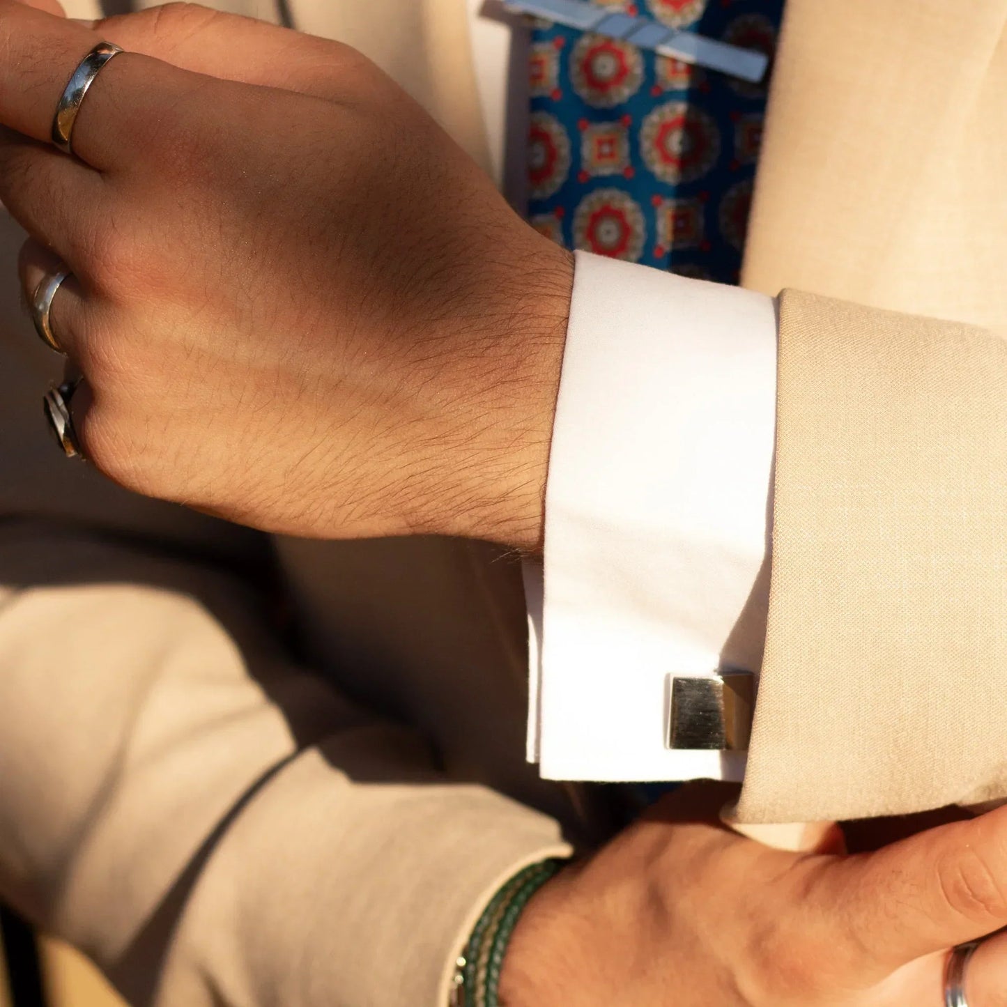 Furore · Corbata estilo italiano azul, roja y amarilla