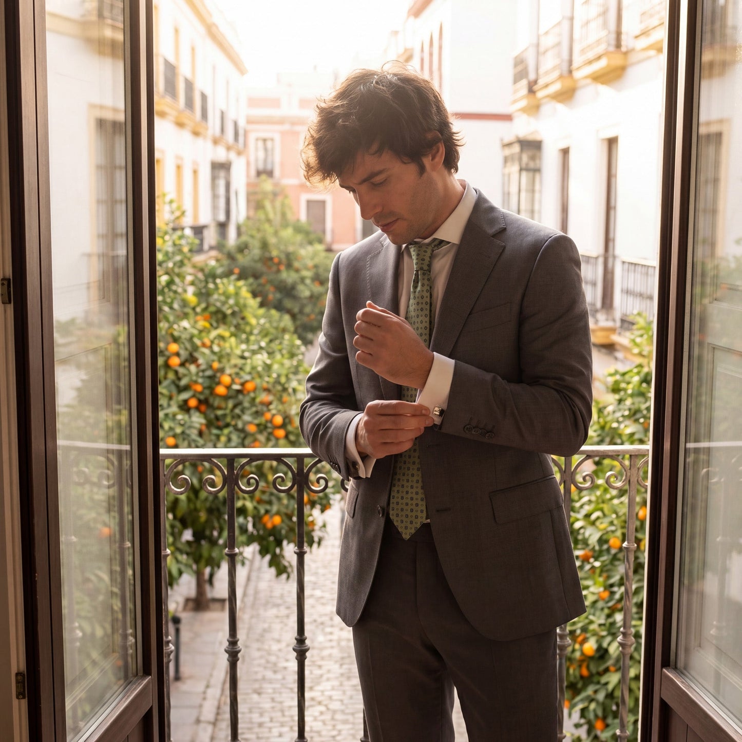 Venezia · corbata estilo italiano verde lima