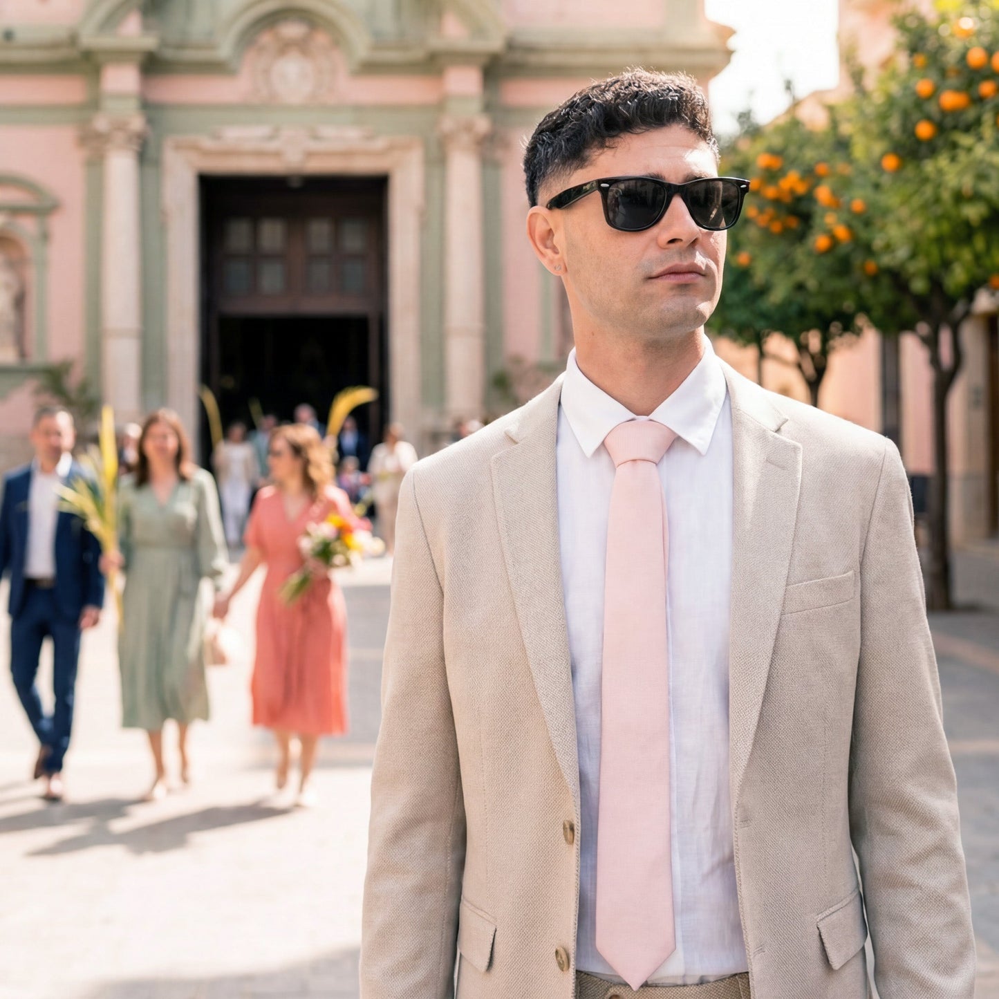 Victoria · corbata rosa suave