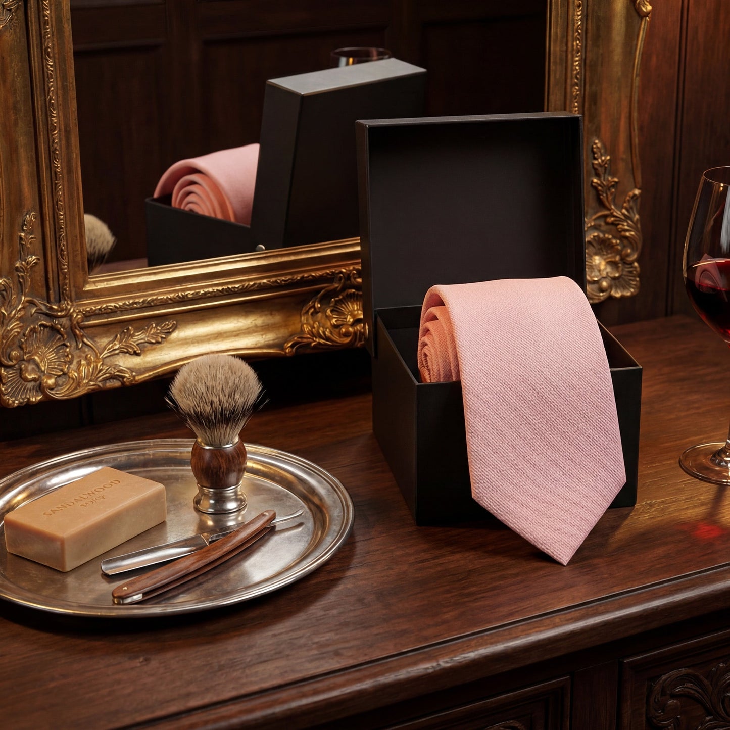 Victoria · corbata rosa suave