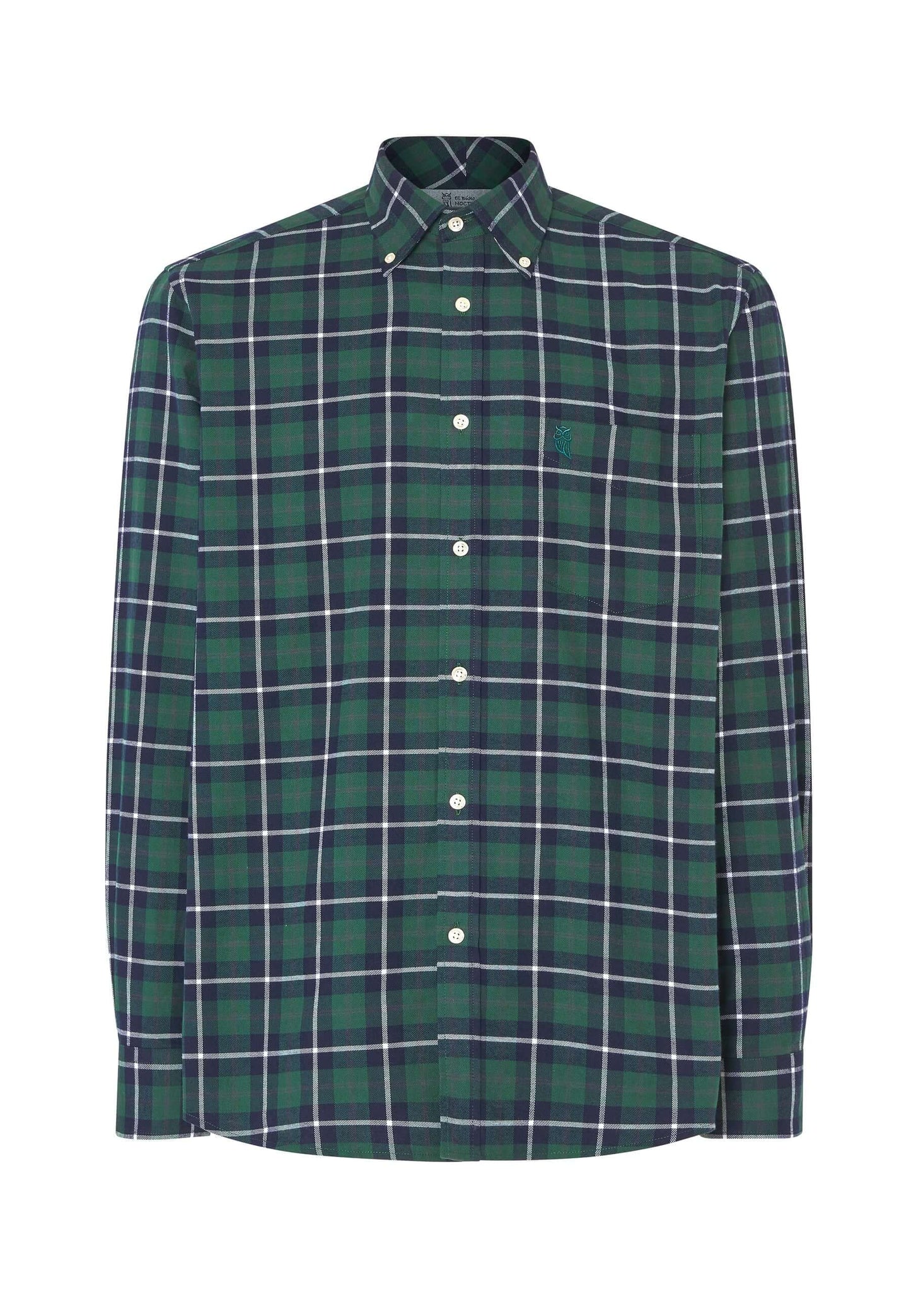 Camisa Hombre Franela Cuadros Algodón Invierno Premium con Bolsillo - Verde 0402_44